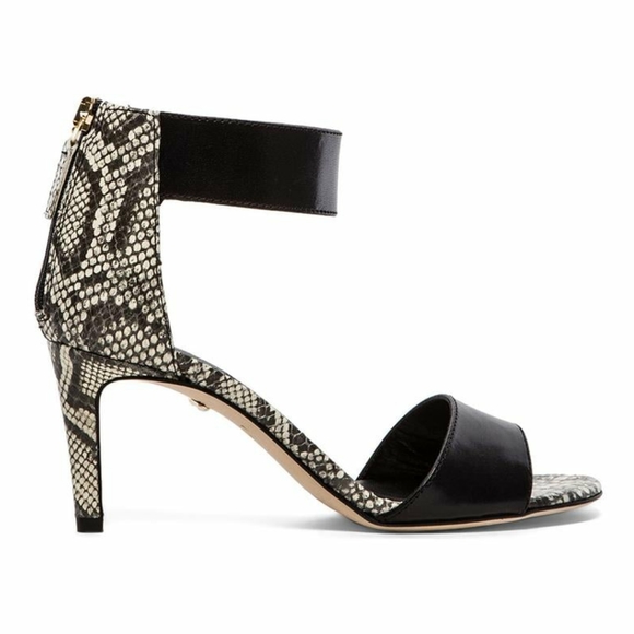 DVF | Strappy Heels Snakeskin Leather Heels - Picture 2 of 13